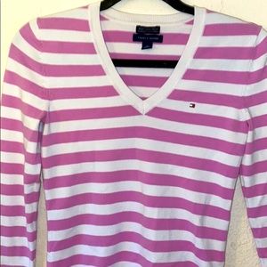 Tommy Hilfiger vneck striped sweater